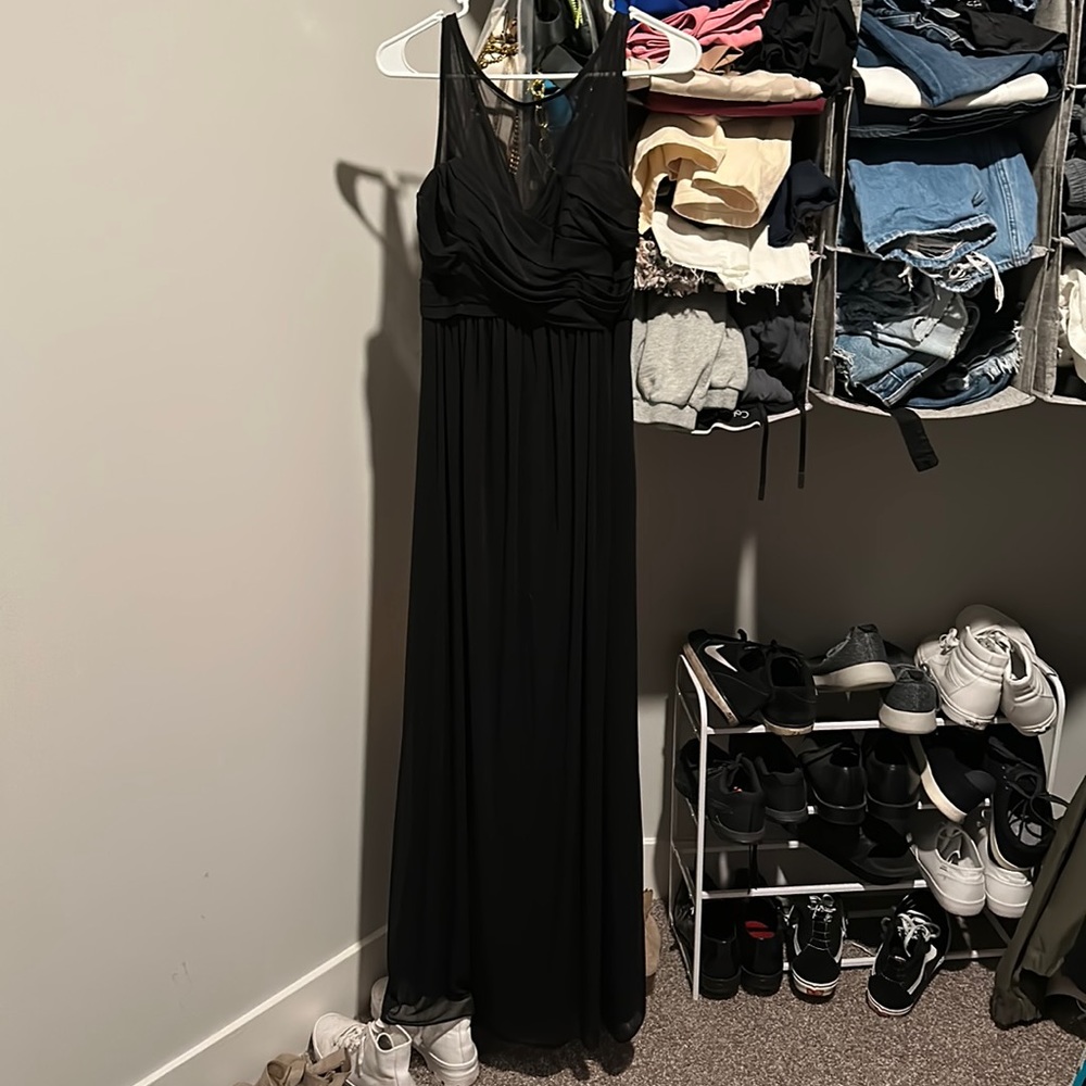 David’s Bridal Black Bridesmaid Dress